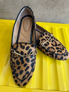 Rachel Zoe Leopard-Print Loafers with Gold Bit